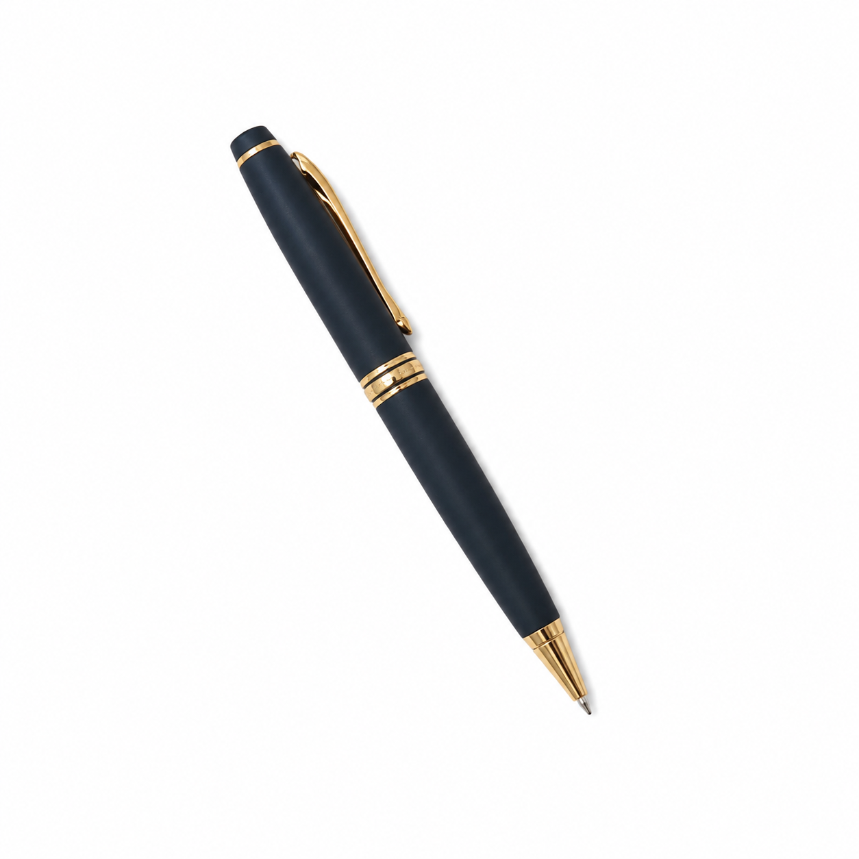 WALIV Marine Gilt ball pen — navy & gold finish, studio photograph.